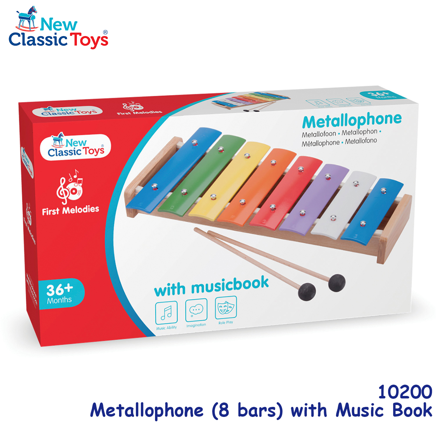 New Classic Toys - 彩色8音鍵敲擊鐵片琴連琴譜 #10200 2
