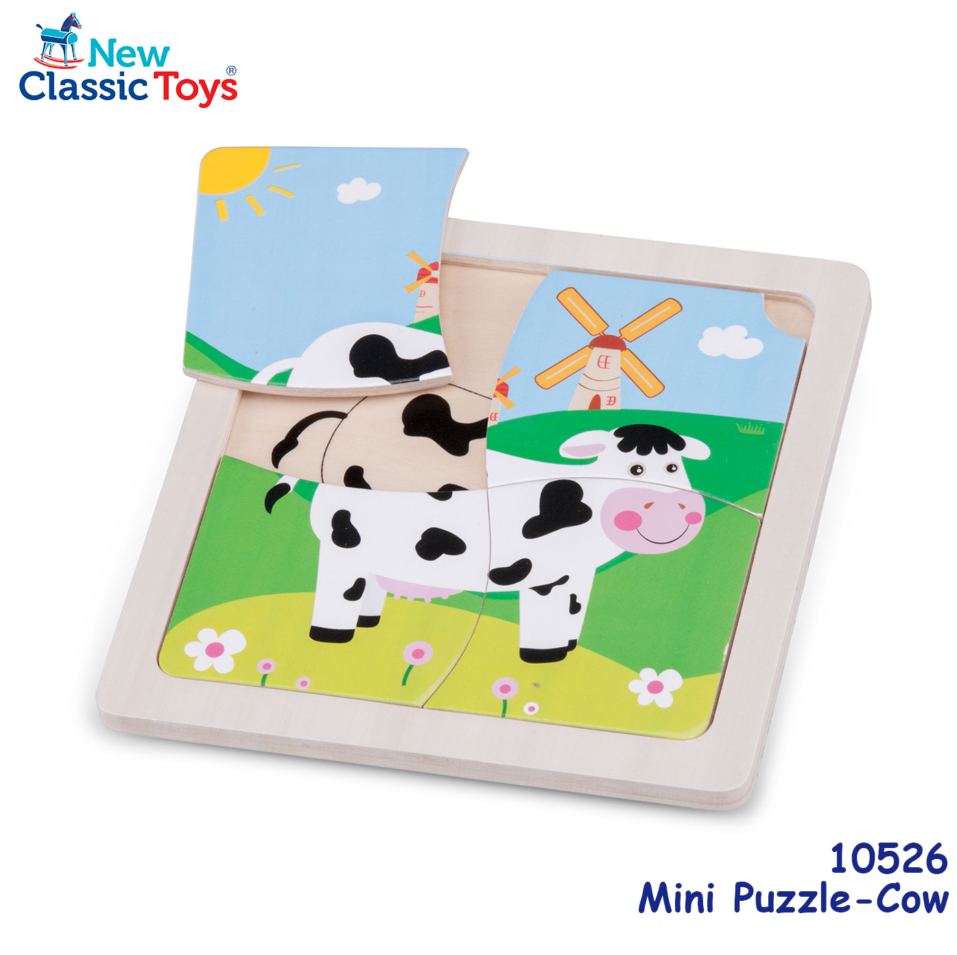 New Classic Toys - Mini Puzzle 木製彩色乳牛圖案系列拼切套裝玩具 #10526 1