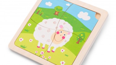 New Classic Toys – Mini Puzzle 木製彩色綿羊圖案系列拼切套裝玩具 #10527