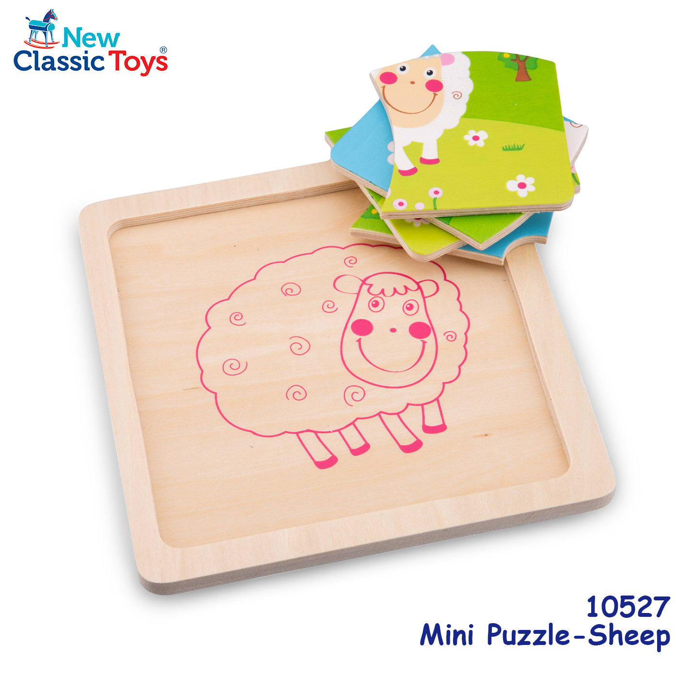 New Classic Toys - Mini Puzzle 木製彩色綿羊圖案系列拼切套裝玩具 #10527 3