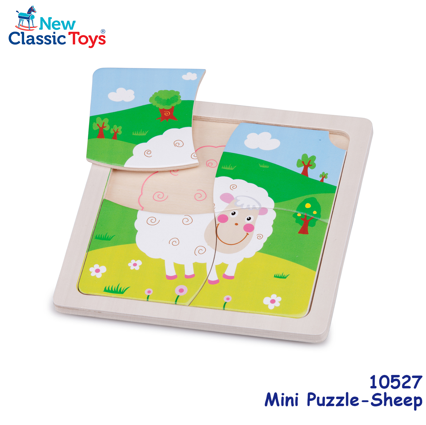 New Classic Toys - Mini Puzzle 木製彩色綿羊圖案系列拼切套裝玩具 #10527 1