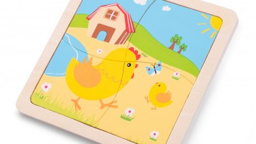 New Classic Toys – Mini Puzzle 木製彩色小雞圖案系列拼切套裝玩具 #10529