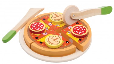 New Classic Toys – Pizza Salami 木製意大利薄餅切玩具 #10586