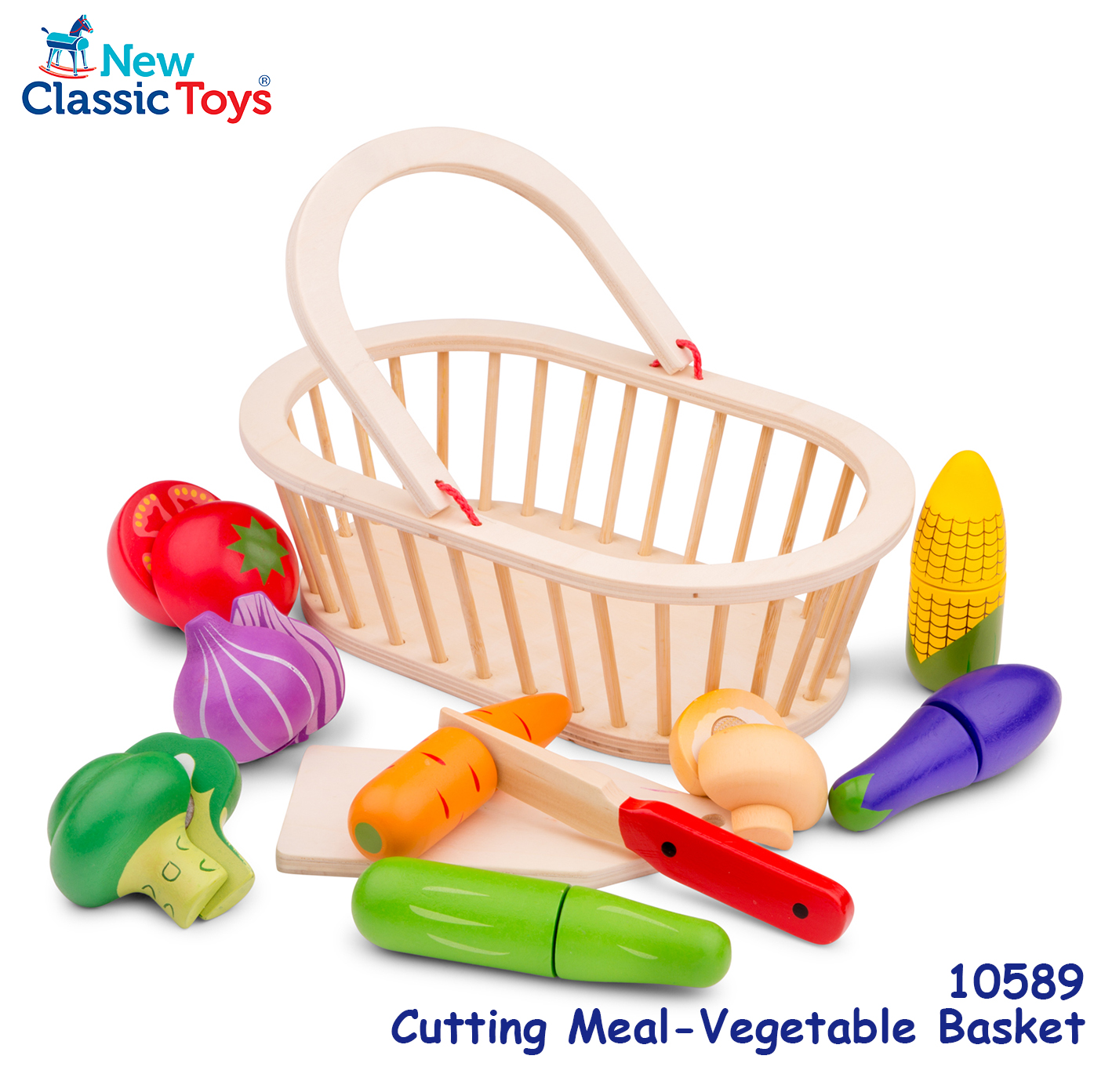 New Classic Toys - Vegetable Basket 木製蔬果籃玩具 #10589 1