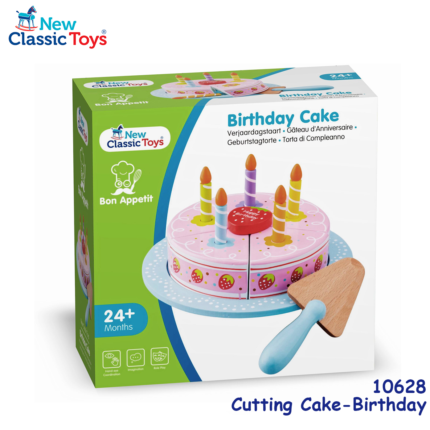 New Classic Toys - 木製生日蛋糕甜點套裝玩具 #10628 4