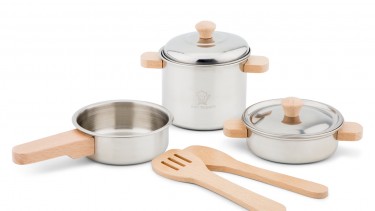 New Classic Toys – Metal Pan set 木製廚具系列套裝玩具 #10640
