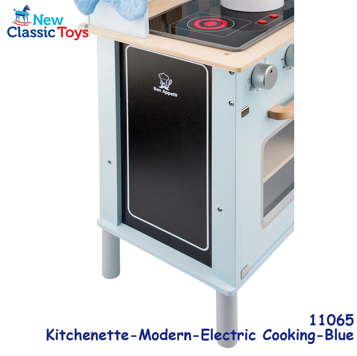 New Classic Toys - 木製聲光粉藍色廚房系列套裝玩具 #11065 4