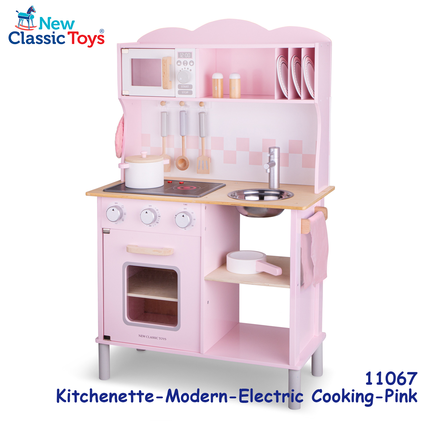 New Classic Toys - 木製聲光粉紅色廚房系列套裝玩具 #11067 2