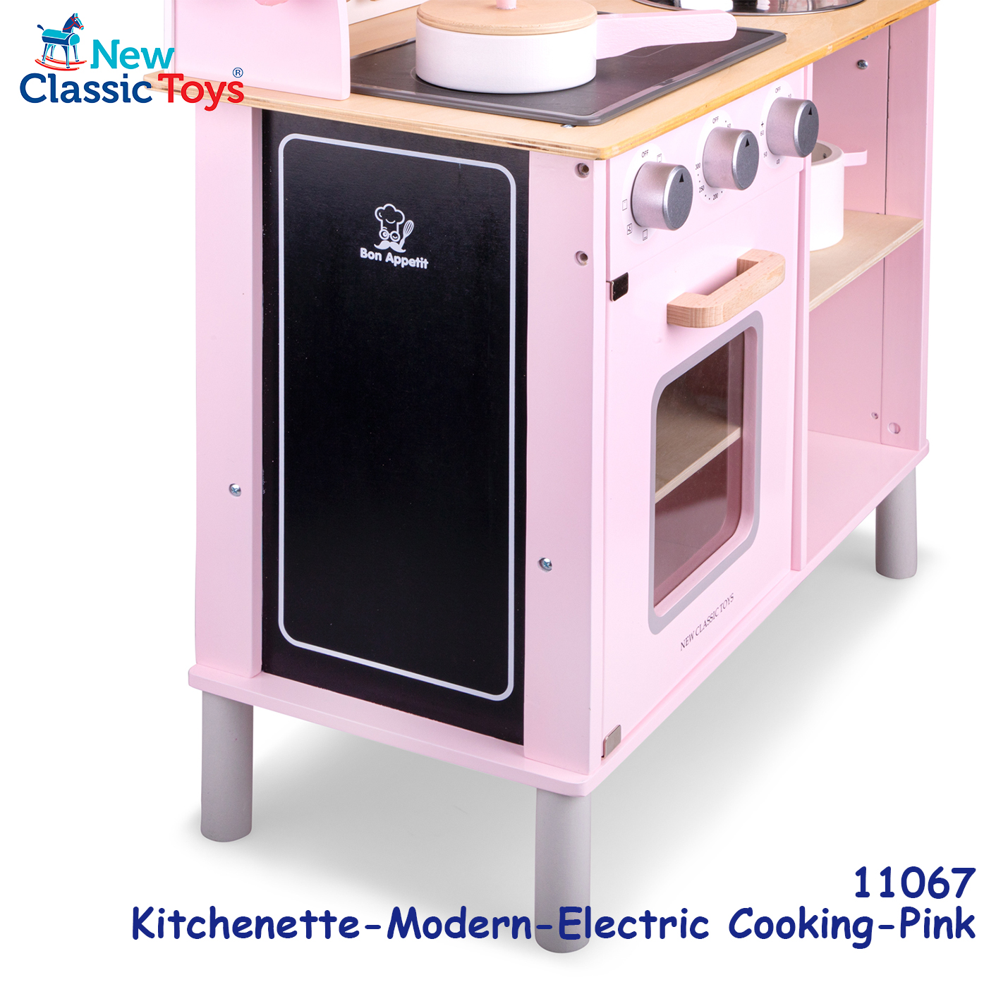 New Classic Toys - 木製聲光粉紅色廚房系列套裝玩具 #11067 6
