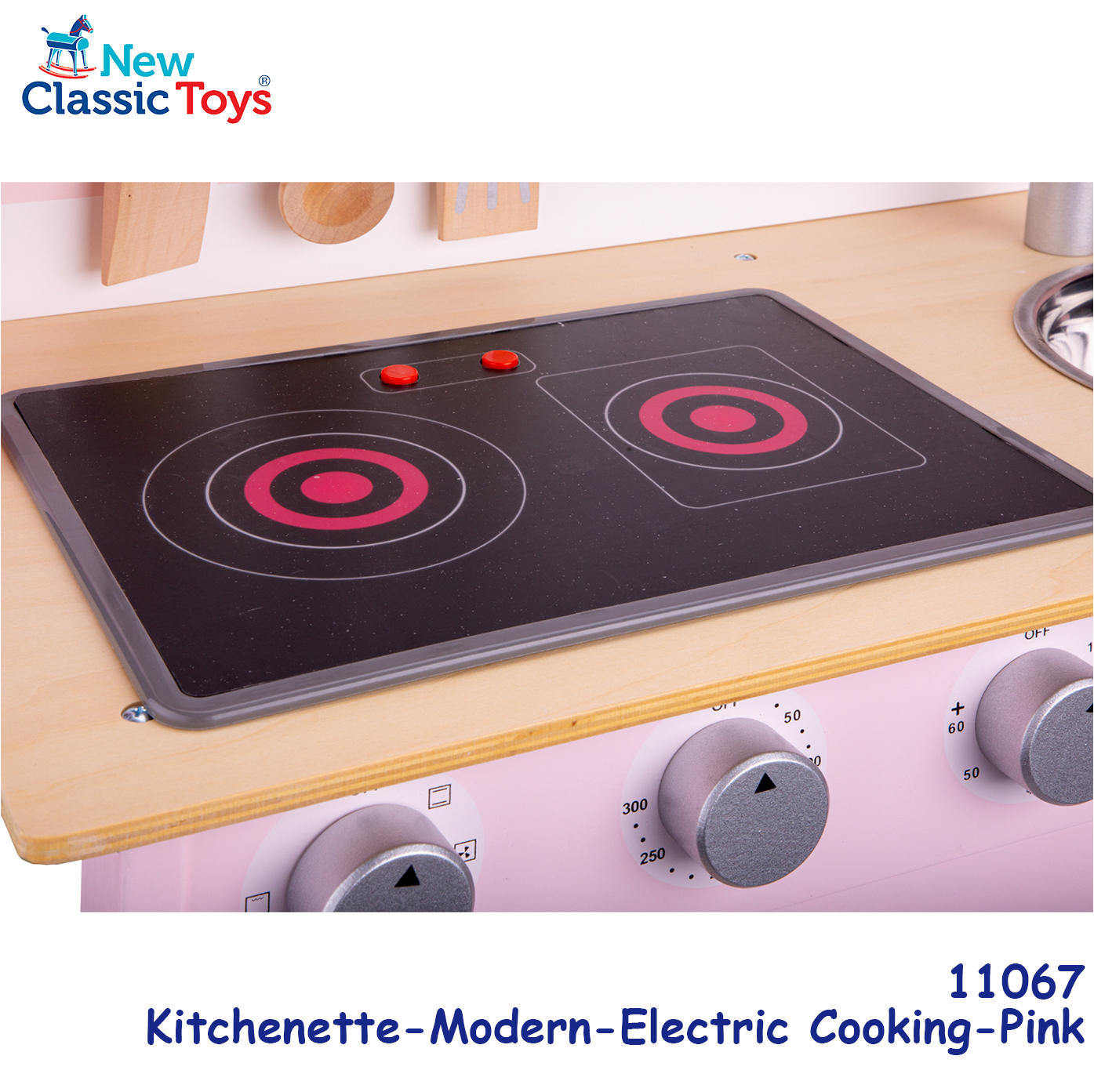New Classic Toys - 木製聲光粉紅色廚房系列套裝玩具 #11067 7
