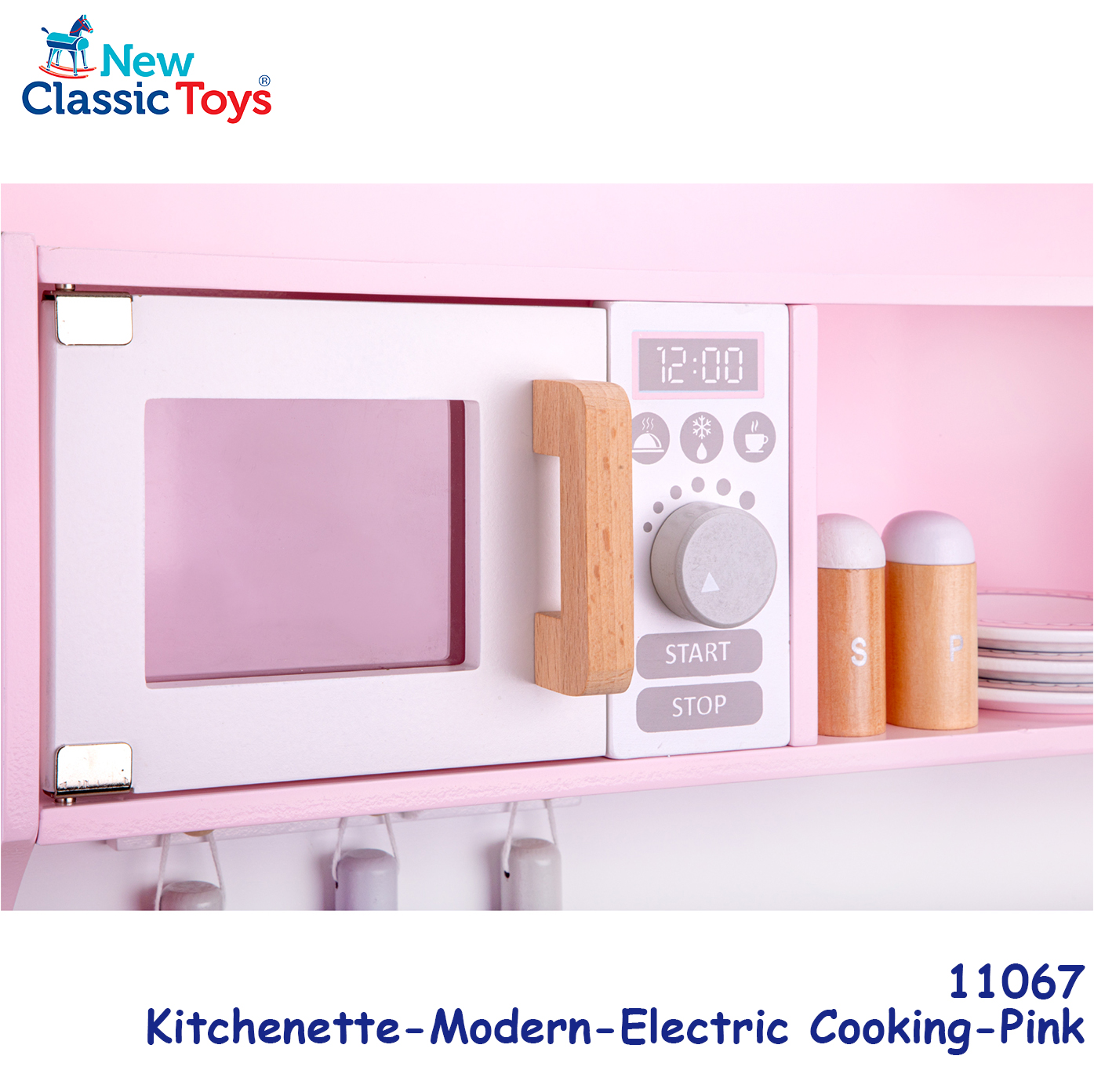 New Classic Toys - 木製聲光粉紅色廚房系列套裝玩具 #11067 5