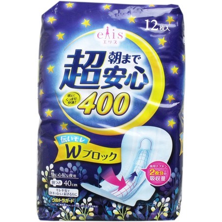 日本大王elis超防護極安心夜用衛生巾40cm (12片入) 1