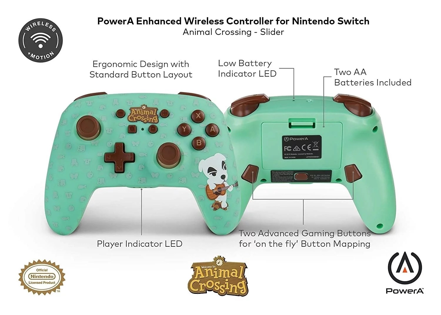 PowerA Enhanced Wireless Controller for Nintendo Switch - Animal Crossing: K.K. Slider 動物之森主題無線專業手掣 7