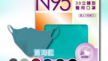 藍鷹牌 NP-3DAMMBG-50 3D 5層醫用N95立體型口罩50片盒 (蒼海藍)